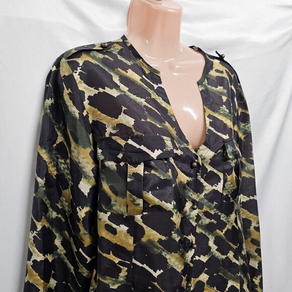 Lafayette 148 New York 100% Silk Top Blouse Shirt Women Size 12 - Picture 2 of 14